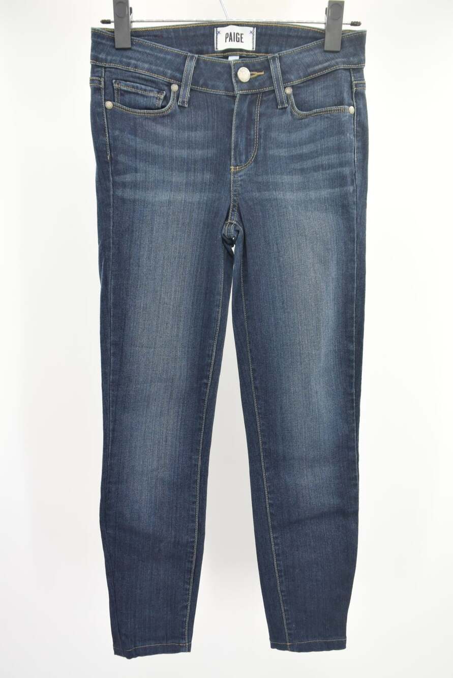 Paige Verdugo Ankle Skinny Crop Jeans Size 25 Womens Dark Wash